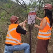 Fiscais ambientais durante vistoria em área do CTR Alcântara, em São Gonçalo