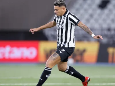 Tiquinho Soares durante reestreia pelo Botafogo no Nilton Santos