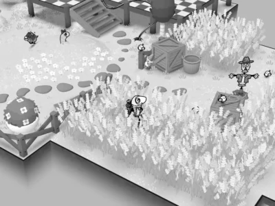 Personagem explora campo florido em TOEM 2