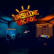 Cenário de Unshine Arcade com máquinas de fliperama