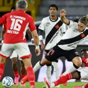 Jogadores do Vasco antes da decisão contra o Santa Fe pela Copa Sul-Americana