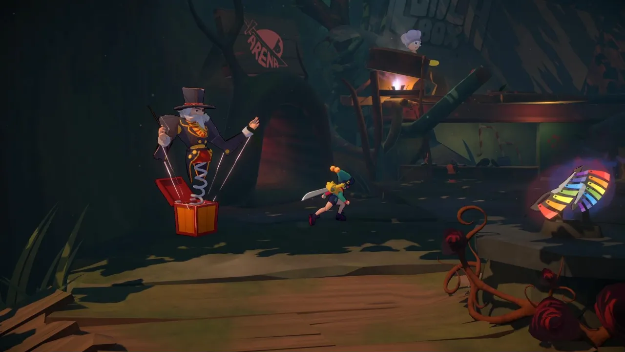 Cello enfrenta marionetes em Alpha Nomos, jogo de ação em que ataques acompanham o ritmo da música.