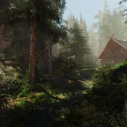 Floresta misteriosa em Among the Trolls, jogo de aventura e sobrevivência inspirado na mitologia finlandesa.