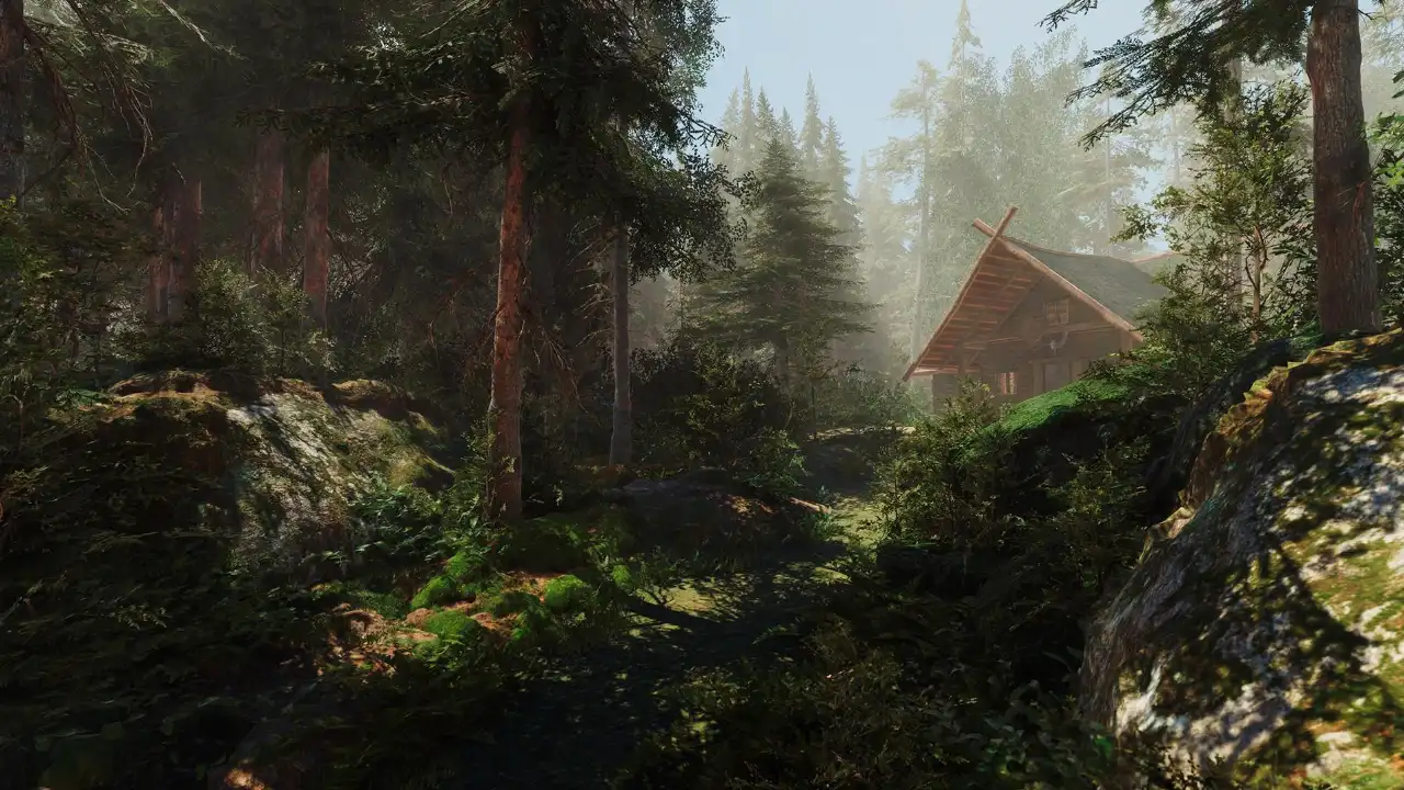 Floresta misteriosa em Among the Trolls, jogo de aventura e sobrevivência inspirado na mitologia finlandesa.