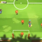 Partida de futebol entre personagens animais no jogo de estratégia Auto Ball.