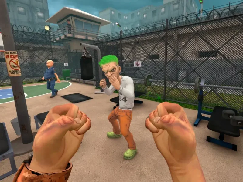 Cena de Bad Inmate, jogo de realidade virtual sobre fuga de uma prisão.