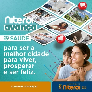 Banner de Publicidade da Prefeitura de Niterói — Campanha Niterói Avança — Saúde (Um Ano e Meio De Muitas Entregas) IAB 1:1