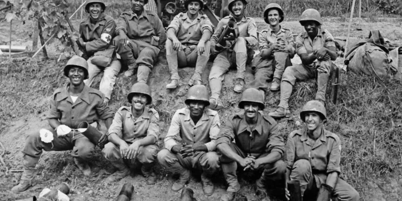 Soldados da Força Expedicionária Brasileira durante a campanha da Itália na Segunda Guerra Mundial