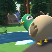 Jogador fotografa pássaro em Birdseed VR durante experiência de observação em realidade virtual
