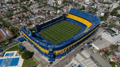 Vista aérea de La Bombonera, estádio do Boca Juniors em Buenos Aires