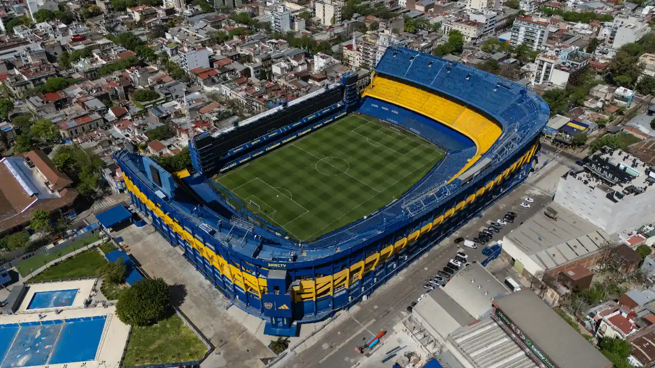 Vista aérea de La Bombonera, estádio do Boca Juniors em Buenos Aires