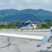 Aeronave da SAFE durante apresentação no Aeroporto de Maricá