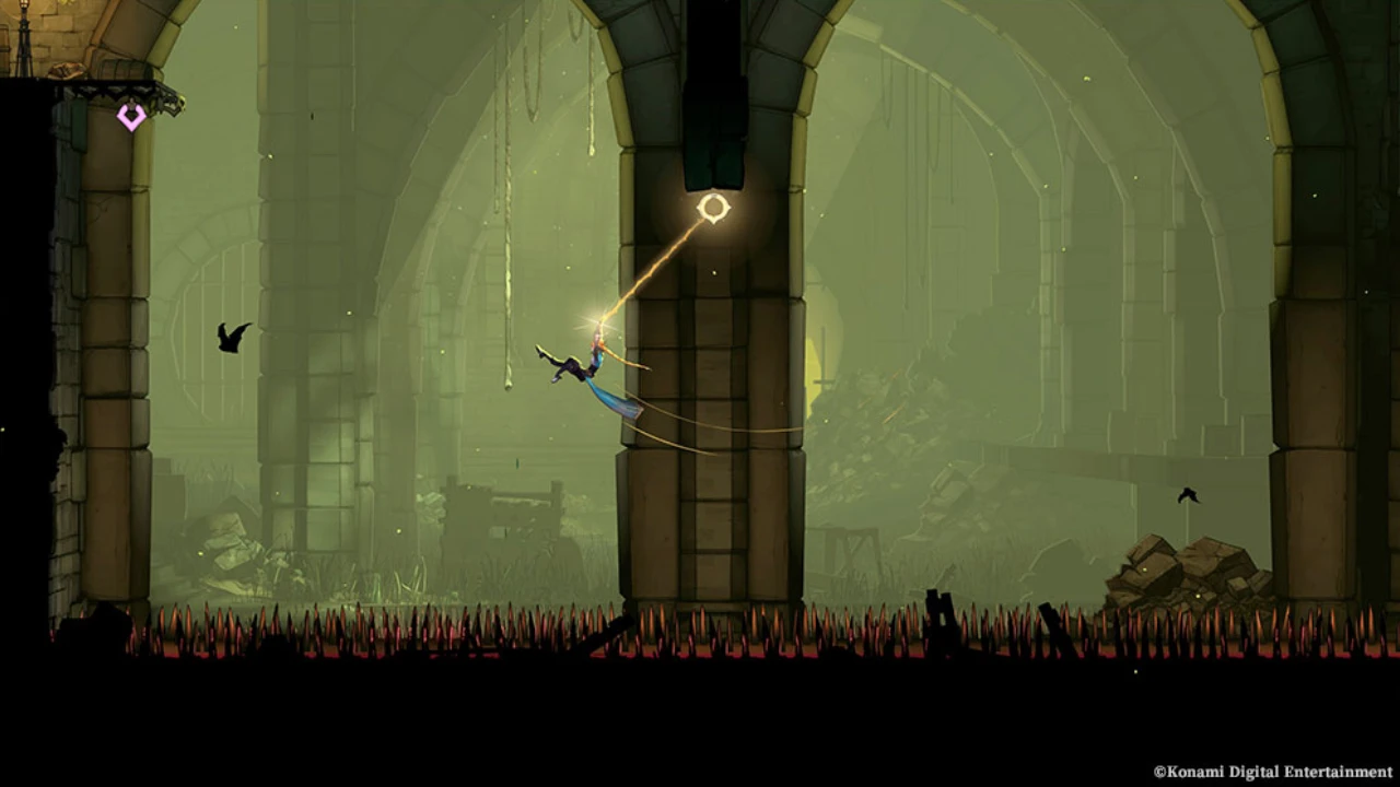 Rose Belmont enfrenta criatura monstruosa com um chicote em Castlevania: Belmont’s Curse.
