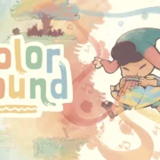 Anku explora cenário de plataformas coloridas no jogo Colorbound, aventura de quebra-cabeças desenvolvida no Chile.