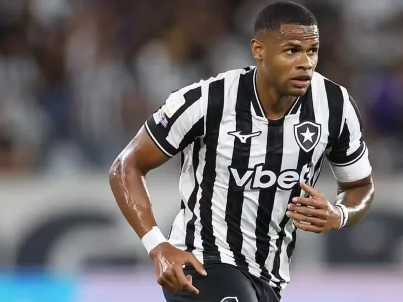 Júnior Santos em ação pelo Botafogo durante o Campeonato Brasileiro de 2026