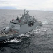 Corveta Barroso (V34), da Marinha do Brasil, embarcação participante do exercício naval IBSAMAR IX realizado na África do Sul em outubro de 2026.