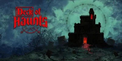 Mansão com salas e visitantes em Deck of Haunts