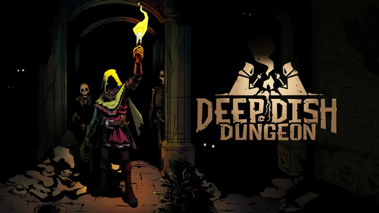 Personagens exploram masmorra no jogo brasileiro Deep Dish Dungeon, desenvolvido pela Behold Studios.