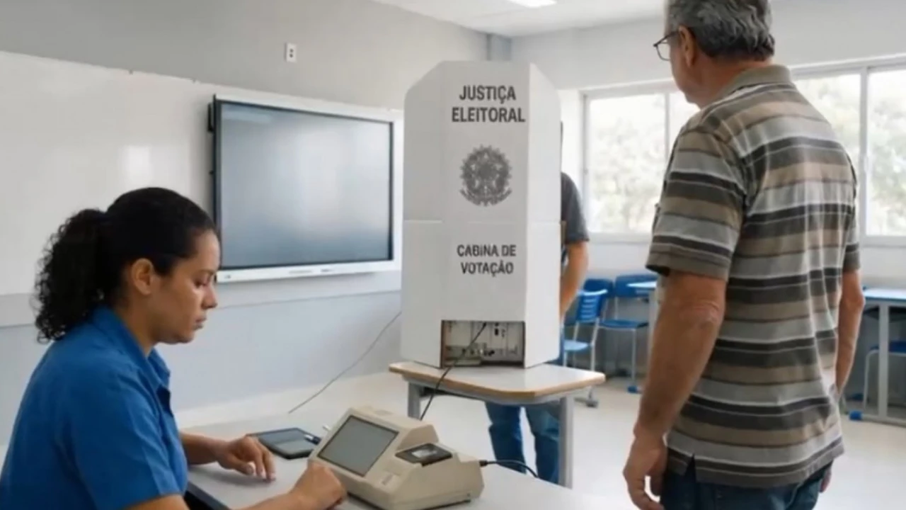 Eleitor usa celular para registrar denúncia durante as Eleições 2026