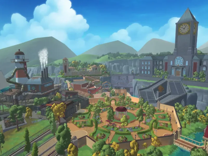Campus de Escape Academy 2: Back 2 School, jogo de quebra-cabeças com exploração de mundo aberto e desafios cooperativos.