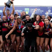 Remadores do Flamengo durante Regata do Campeonato Estadual na Lagoa Rodrigo de Freitas