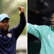 Marcão, técnico do Fluminense, e Abel Ferreira, treinador do Palmeiras, em montagem para a semifinal da Libertadores 2026.