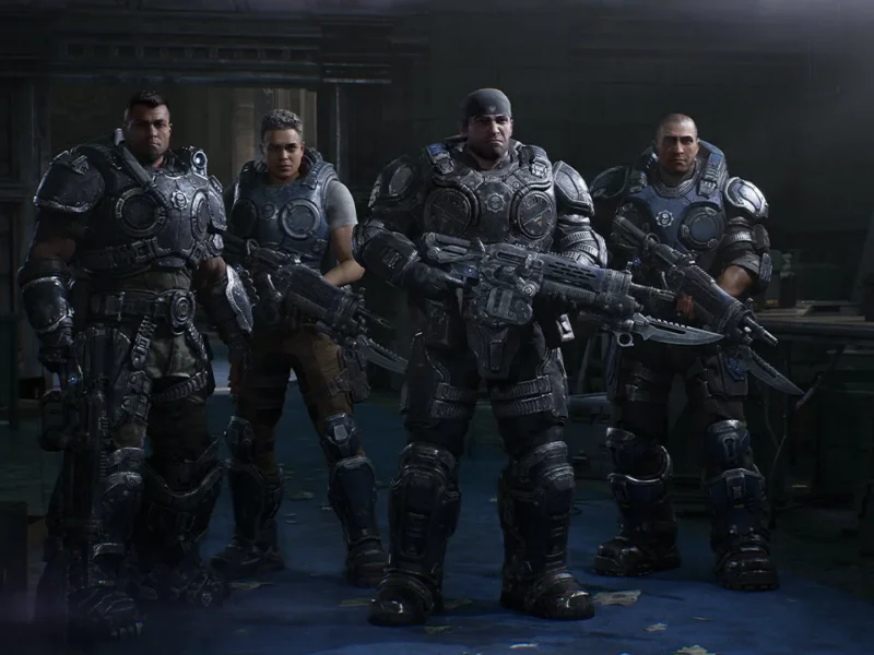 Marcus Fenix e Dom em Gears of War E-Day