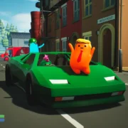 Pequenos carteiros transportam uma encomenda em Handle with Care, jogo cooperativo de entregas para até quatro jogadores.