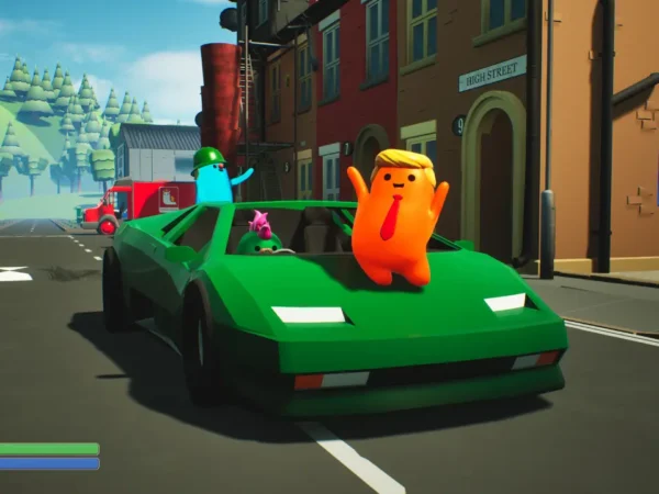 Pequenos carteiros transportam uma encomenda em Handle with Care, jogo cooperativo de entregas para até quatro jogadores.