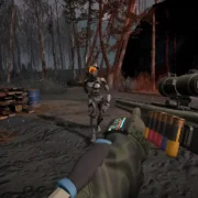 Jogador armado explora a Pechorsk Anomaly em Into the Radius 2 para PS VR2