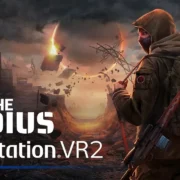 Jogador segura arma diante de anomalia em Into the Radius 2 no PS VR2
