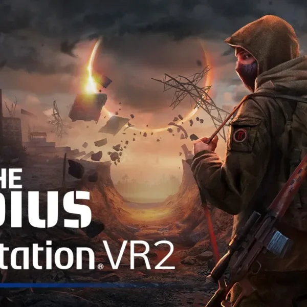 Jogador segura arma diante de anomalia em Into the Radius 2 no PS VR2