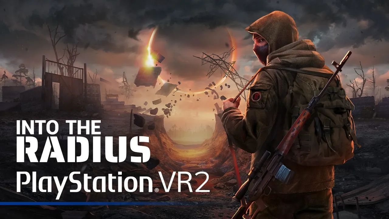 Jogador segura arma diante de anomalia em Into the Radius 2 no PS VR2