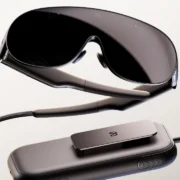 Meta VR Glasses conectados ao módulo externo de processamento e bateria