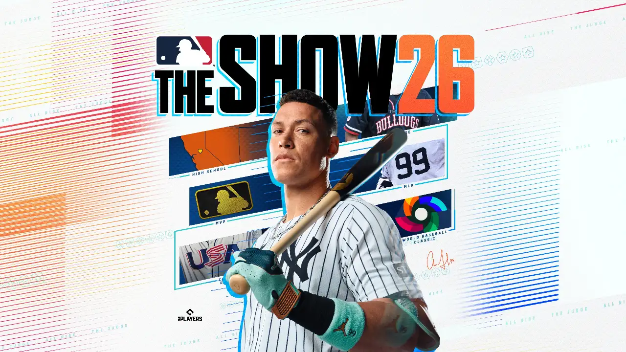 Jogador de beisebol na arte de divulgação de MLB The Show 26