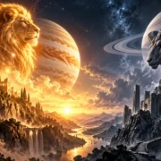 Júpiter em Leão e Saturno em Áries em tensão simbolizam expansão, ambição, limites e necessidade de estrutura
