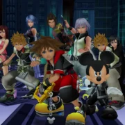 Sora e personagens de Kingdom Hearts na arte da Collection I a III para Xbox e PC