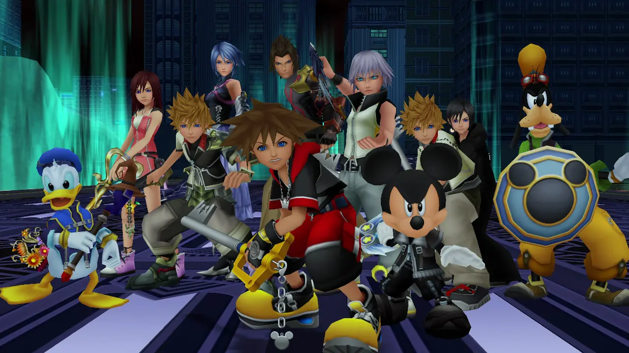 Sora e personagens de Kingdom Hearts na arte da Collection I a III para Xbox e PC