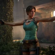 Lara Croft em Tomb Raider: Legacy of Atlantis, com visual modernizado por modelagem 3D e técnicas avançadas de animação.