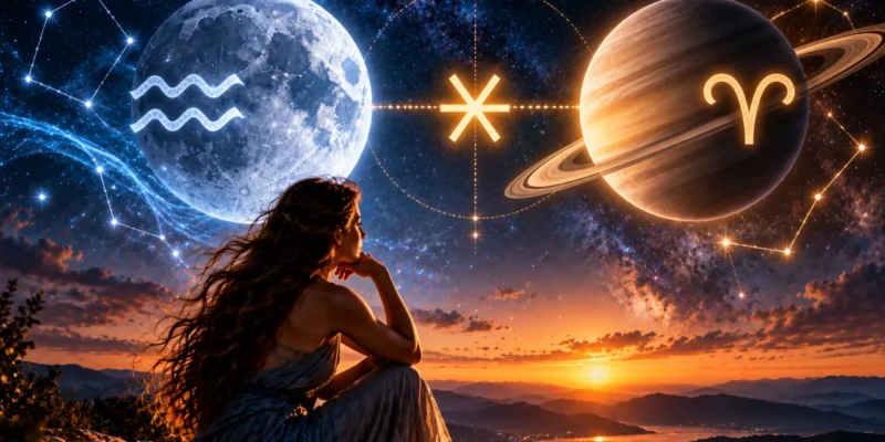 Lua em Aquário e Saturno em Áries simbolizam organização, maturidade, limites e decisões mais conscientes