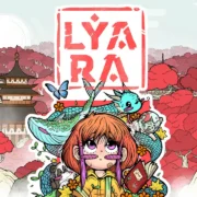 Lyara, protagonista de jogo brasileiro em pixel art, atravessa cenário de plataforma 2D com obstáculos e elementos de fantasia.