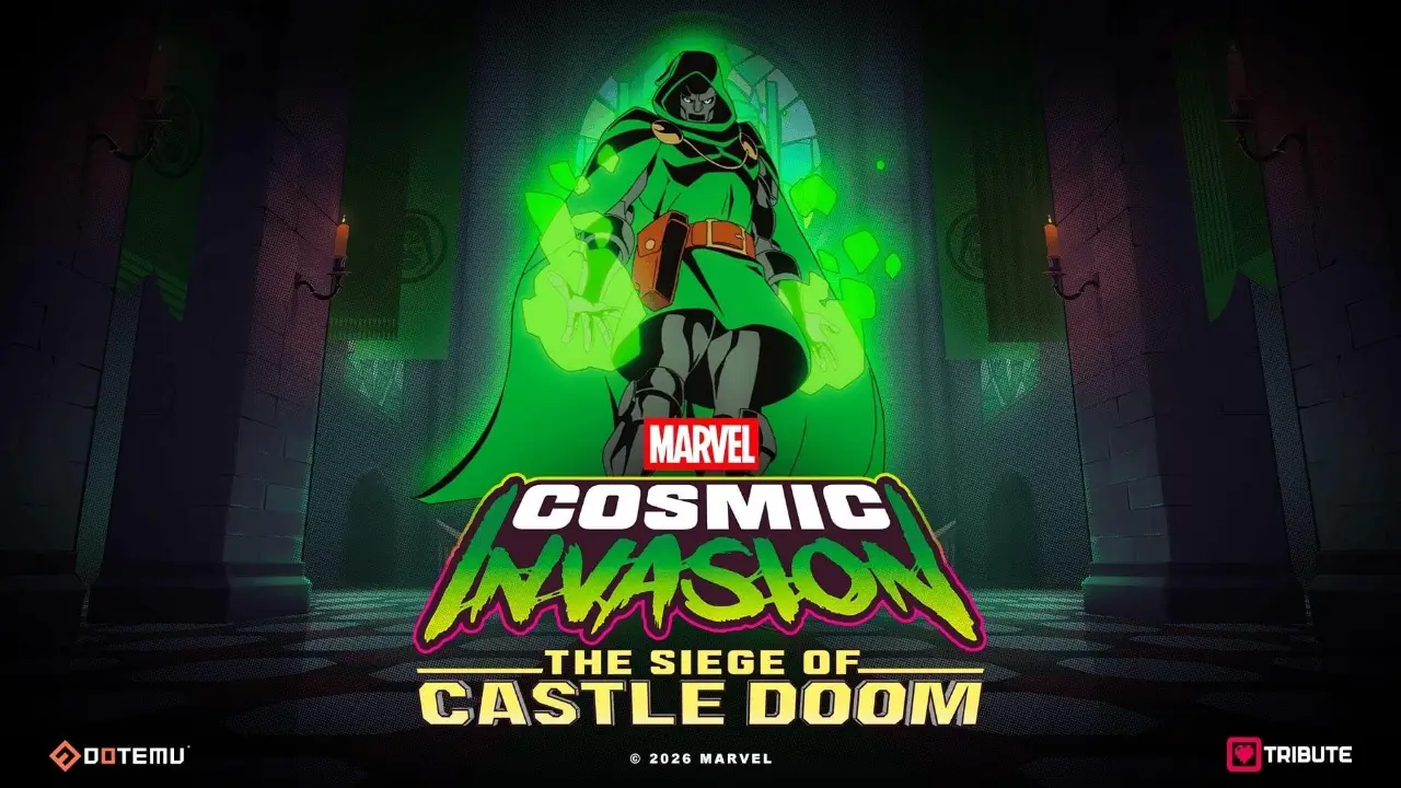 Doutor Destino aparece em cena de combate da expansão The Siege of Castle Doom, de Marvel Cosmic Invasion. Doutor Destino aparece em cena de combate da expansão The Siege of Castle Doom, de Marvel Cosmic Invasion.