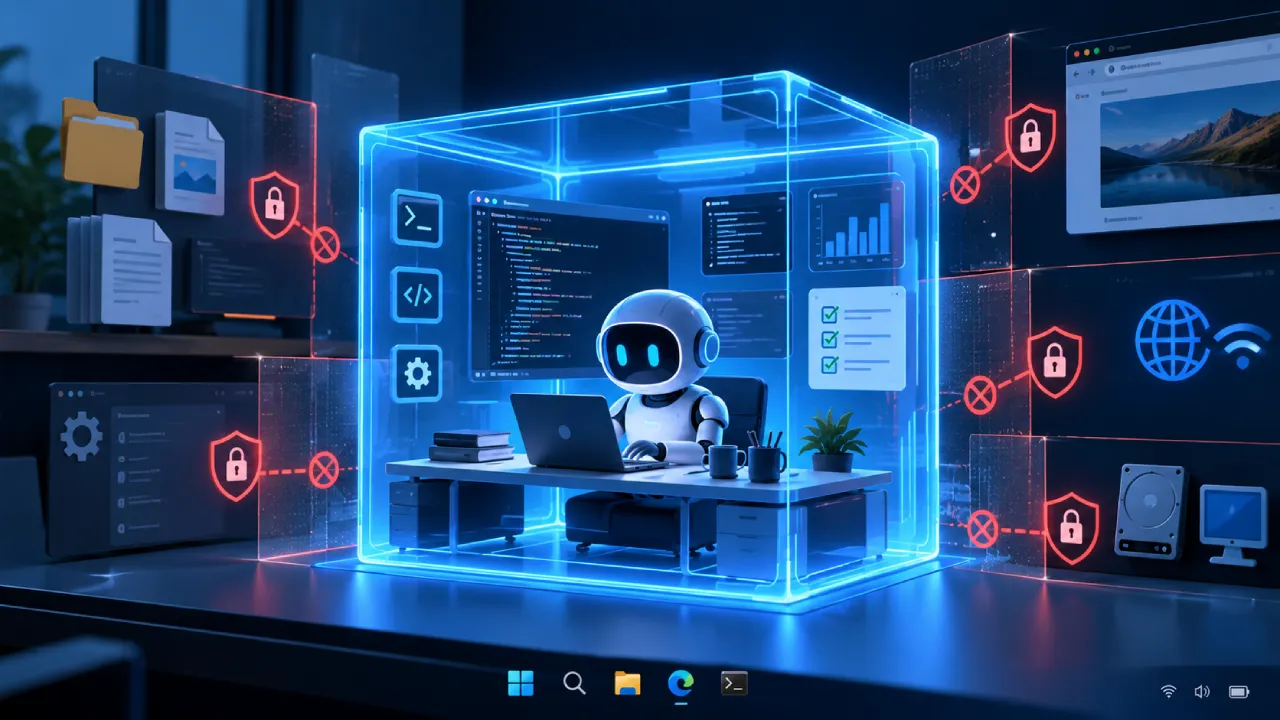 Agente de inteligência artificial isolado em ambiente seguro no Windows