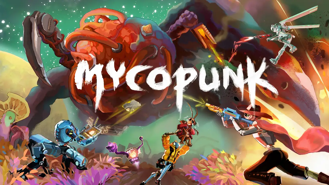 Robôs enfrentam criaturas alienígenas infectadas por fungos em Mycopunk, jogo de tiro cooperativo para PlayStation 5 e PC. Robôs enfrentam criaturas alienígenas infectadas por fungos em Mycopunk, jogo de tiro cooperativo para PlayStation 5 e PC.
