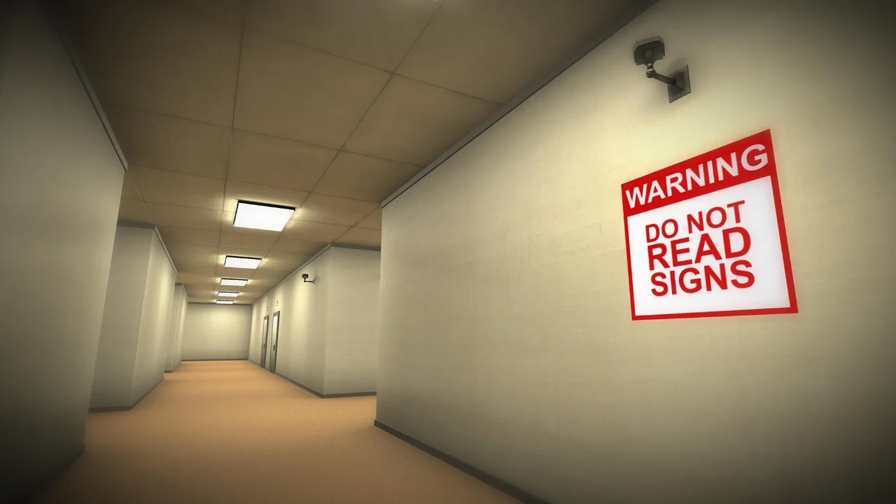 Imagem de divulgação de No exceptions, jogo de terror ambientado em prédio com regras de sobrevivência. Imagem de divulgação de No exceptions, jogo de terror ambientado em prédio com regras de sobrevivência.