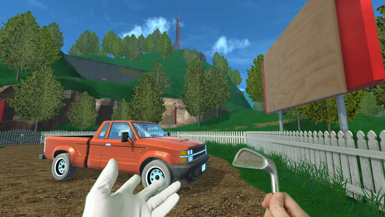 Cenário de Normal Golf Game, jogo de golfe surreal desenvolvido por Luke Muscat. Cenário de Normal Golf Game, jogo de golfe surreal desenvolvido por Luke Muscat.