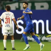 Flaco López comemora gol da vitória do Palmeiras sobre o Bahia pelo Brasileirão