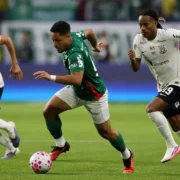 Agustín Giay comemora gol do Palmeiras contra o Corinthians no Dérbi pelo Brasileirão