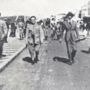 Eduardo Gomes, Siqueira Campos, Nílton Prado e Otávio Correia durante a Revolta dos 18 do Forte, em Copacabana, em 1922.