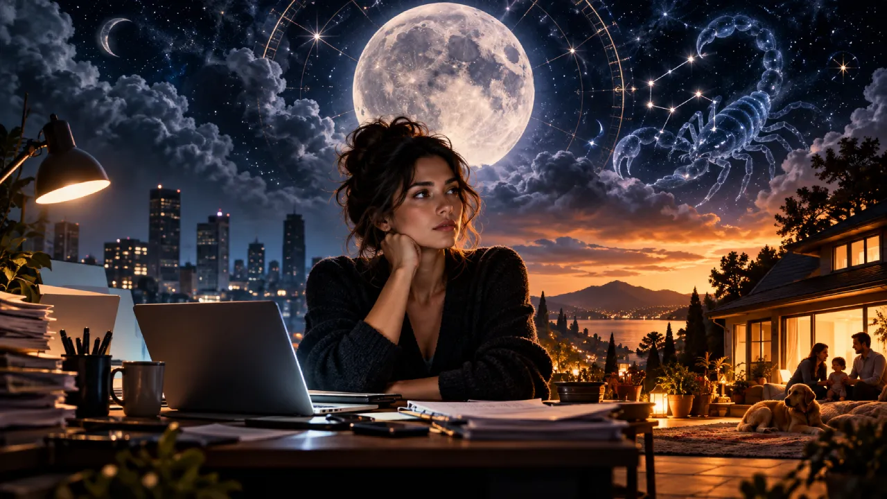 Mulher diante do notebook representa sobrecarga entre trabalho, vida pessoal e responsabilidades